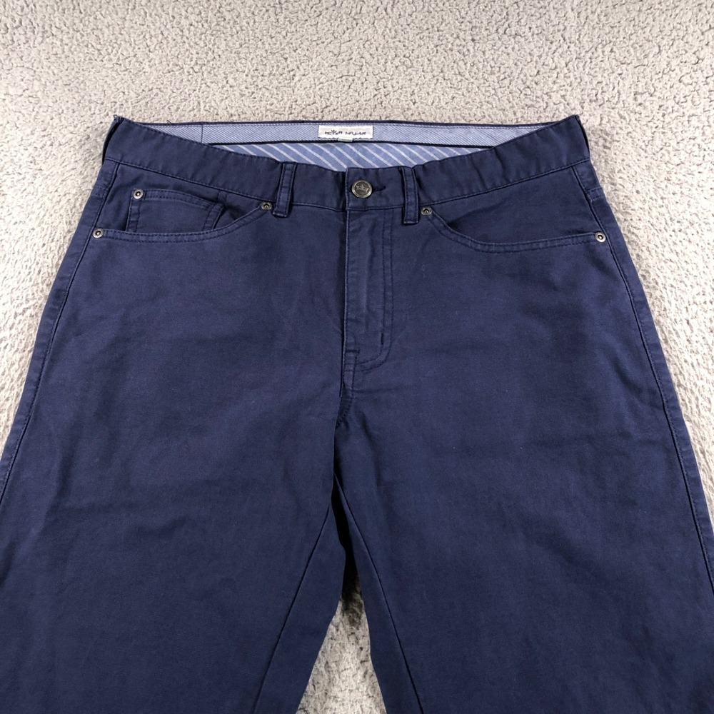 Peter Millar Pants Mens 32x33 Mens Blue Ultimate Sateen 5 Pocket Stretch Golf - Picture 2 of 14